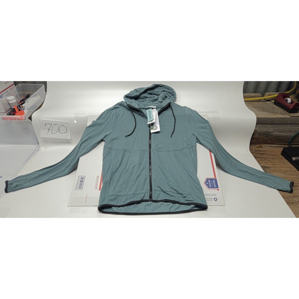 Threads 4 Thought Womens Sustainable Athleisure Full Zip Hoodie Green Medium